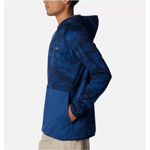 Columbia Men's Blue PFG Super Terminal Fleece Hoodie Size S - Picture 3 of 7